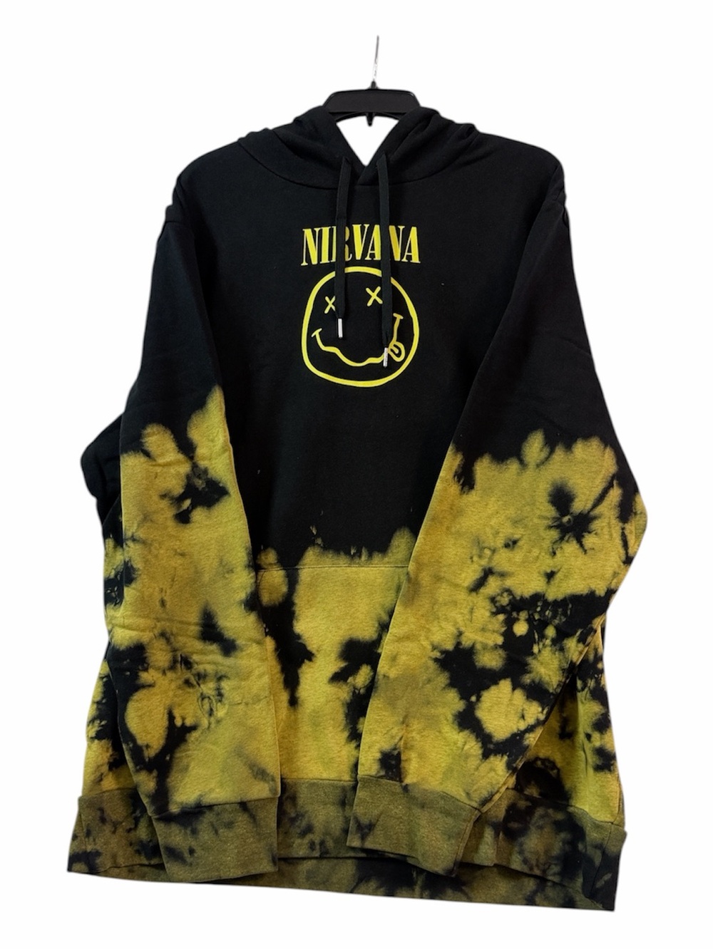 NIRVANA Black & Yellow Tie-Dye Crewneck Sweatshirt